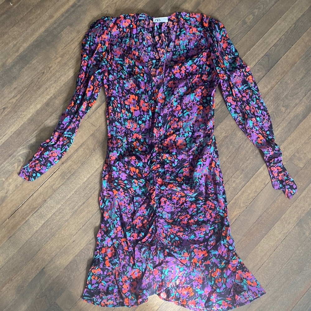 Zara floral mini dress